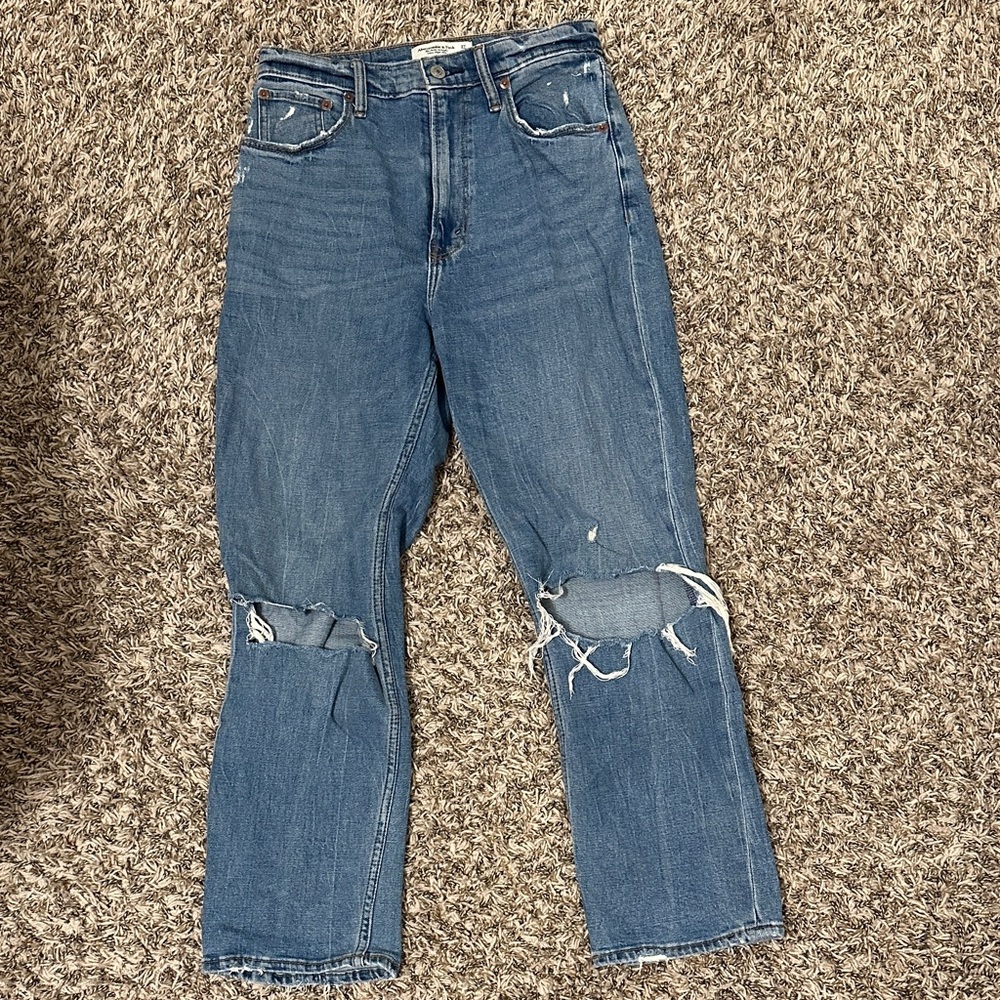 Abercrombie The Ankle Straight Ultra High Rise Jeans